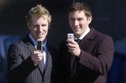 29 March 2006; Co-Founders and Cavan footballers Micheal Lyng, left, and Michael Hanlon at the launch of a new website gaaresults.ie. The site will feature game results and match reports instantaneously uploaded after games by participating clubs across the country. Club members may also get results from gaaresults.ie instantly sent to their mobile phones. Skylon Hotel, Drumcondra, Dublin. Picture credit: Brian Lawless / SPORTSFILE