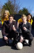 29 March 2006; Co-Founders and Cavan footballers Micheal Lyng, right, and Michael Hanlon, with Maria Hoey, left, and Pamela Fitzgerald, at the launch of a new website gaaresults.ie. The site will feature game results and match reports instantaneously uploaded after games by participating clubs across the country. Club members may also get results from gaaresults.ie instantly sent to their mobile phones. McEniff Skylon Hotel, Drumcondra, Dublin. Picture credit: Brian Lawless / SPORTSFILE