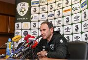 22 May 2014; Republic of Ireland manager Martin O'Neill speaking to the media during a press conference ahead of their 3 International Friendly against Turkey on Sunday May 25th. Republic of Ireland Press Conference, Gannon Park, Malahide, Co. Dublin. Picture credit: David Maher / SPORTSFILE