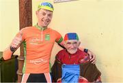 21 May 2014; 2013 race winner Marcin Bialoblocki, with 1958 winner Mick Murphy after Stage 4 of the 2014 An Post Rás. Charleville - Cahirciveen. Picture credit: Ramsey Cardy / SPORTSFILE
