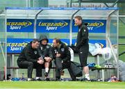 23 May 2014; Republic of Ireland manager Martin O'Neill with from left, assistant manager Roy Keane, Steve Walford, coach and Steve Guppy, coach, at squad training ahead of their 3 International Friendly against Turkey on Sunday May 25th. Republic of Ireland Squad Training, Gannon Park, Malahide, Co. Dublin. Picture credit: David Maher / SPORTSFILE