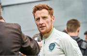 23 May 2014;  Republic of Ireland's Stephen Quinn, during a pitchside press briefing head of their 3 International Friendly against Turkey on Sunday May 25th. Republic of Ireland Press Conference, Gannon Park, Malahide, Co. Dublin. Picture credit: David Maher / SPORTSFILE