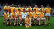 10 July 1999; The Antrim team prior to the Guinness Ulster Senior Championship Hurling Final match between Antrim and Derry at Casement Park in Belfast. Photo by Matt Browne/Sportsfile