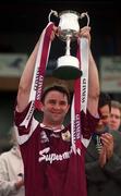 10 July 1999; Galway captain Brian Feeney lifts the trophy following the Connacht Senior Hurling Championship Final match between Roscommon and Galway at Dr Hyde Park in Roscommon. Photo by Brendan Moran/Sportsfile