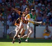 11 July 1999; Brian Whelahan of Offaly in action against Canice Brennan of Kilkenny during the Leinster Senior Hurling Championship Final match between Kilkenny and Offaly at Croke Park in Dublin. Photo by Brendan Moran/Sportsfile