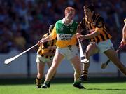 11 July 1999; Simon Whelahan of Offaly in action against Ken O'Shea of Kilkenny during the Leinster Senior Hurling Championship Final match between Kilkenny and Offaly at Croke Park in Dublin. Photo by Ray McManus/Sportsfile