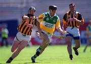 11 July 1999; Brian Whelahan of Offaly in action against Henry Shefflin, left, and Brian McEvoy of Kilkenny during the Leinster Senior Hurling Championship Final match between Kilkenny and Offaly at Croke Park in Dublin. Photo by Ray McManus/Sportsfile
