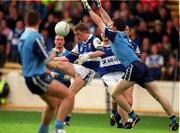 27 June 1999; Damien Delaney of Laois in action against Paddy Christie of Dublin during the Leinster Senior Football Championship Semi-Final match between Dublin and Laois at Croke Park in Dublin. Photo by Brendan Moran/Sportsfile