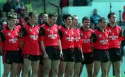 20 June 1999; Down players line up for Amhrán na bhFiann prior to the Bank of Ireland Ulster Senior Football Championship Quarter-Final match between Down and Antrim at Pairc Esler in Newry, Down. Photo by David Maher/Sportsfile