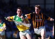 11 July 1999; Johnny Pilkington of Offaly in action against Eamon Kennedy of Kilkenny during the Leinster Senior Hurling Championship Final match between Kilkenny and Offaly at Croke Park in Dublin. Photo by Brendan Moran/Sportsfile