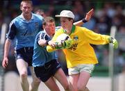 27 June 1999; Fergal Bracken of Offaly in action against Sean McCann of Dublin during the Leinster Minor Football Championship Semi-Final match between Dublin and Offaly at Croke Park in Dublin. Photo by Brendan Moran/Sportsfile