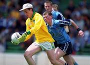 27 June 1999; Fergal Bracken of Offaly in action against Sean McCann of Dublin during the Leinster Minor Football Championship Semi-Final match between Dublin and Offaly at Croke Park in Dublin. Photo by Brendan Moran/Sportsfile