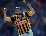 11 July 1999; Henry Shefflin of Kilkenny celebrates after scoring his side's fifth goal during the Leinster Senior Hurling Championship Final match between Kilkenny and Offaly at Croke Park in Dublin. Photo by Ray McManus/Sportsfile
