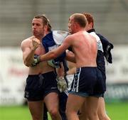27 June 1999; Ian Robertson of Dublin, who scored the equalising point, celebrates at full-time whith team-mates following the Leinster Senior Football Championship Semi-Final match between Dublin and Laois at Croke Park in Dublin. Photo by Brendan Moran/Sportsfile