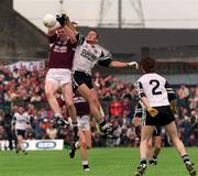4 July 1999; Jarlath Fallon of Galway in action against Eamonn O'Hara of Sligo during the Connacht Senior Football Championship Semi-Final Replay match between Galway and Sligo at Tuam Stadium in Tuam, Galway. Photo by Ray Lohan/Sportsfile
