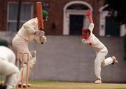 30 June 1999; Jonathan Davies of Wales bowls to John Davy of Ireland during the Triple Crown Tournament match between Ireland and Wales at Leinster Cricket Club in Dublin. Photo by Brendan Moran/Sportsfile