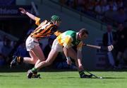 11 July 1999; Kevin Martin of Offaly in action against Henry Sheeflin of Kilkenny during the Leinster Senior Hurling Championship Final match between Kilkenny and Offaly at Croke Park in Dublin. Photo by Ray McManus/Sportsfile