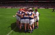 20 June 1999; Laois players huddle prior to the Guinness Leinster Senior Hurling Championship Semi-Final match between Kilkenny and Laois at Croke Park in Dublin. Photo by Ray McManus/Sportsfile