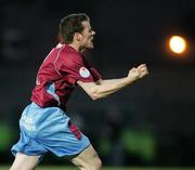 11 April 2006; Drogheda United's James Keddy celebrates after scoring his side's opening goal. Setanta Cup Semi-Final, Linfield v Drogheda United, Windsor Park, Belfast. Picture credit: Oliver McVeigh / SPORTSFILE