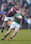 16 April 2006; David Heaney, Mayo, in action against Michael Donnellan, Galway. Allianz National Football League, Division 1 Semi-Final, Mayo v Galway, McHale Park, Castlebar, Co. Mayo. Picture credit: David Maher / SPORTSFILE