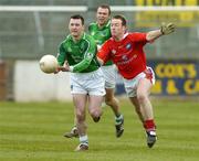16 April 2006; Michael Crowley, Limerick, in action against Mark Stanfield, Louth. Allianz National Football League, Division 2 Semi-Final, Louth v Limerick, St. Conleth's Park, Newbridge, Co. Kildare. Picture credit: Matt Browne / SPORTSFILE