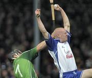 16 April 2006; John Mullane, Waterford, in action against Mark O'Riordan, Limerick. Allianz National Hurling League, Division 1 Quarter-Final, Waterford v Limerick, Semple Stadium, Thurles, Co. Tipperary. Picture credit: David Levingstone / SPORTSFILE