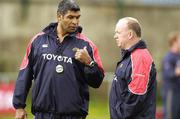 19 April 2006; Head Coach Declan Kidney, right, speaks with Jim Williams during Munster squad training. Thomond Park, Limerick. Picture credit; Pat Murphy / SPORTSFILE