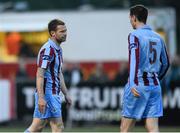20 May 2014; Paul Crowley, left, Drogheda United, reacts after scoring an own goal and the 3rd for Dundalk. SSE Airtricity League Premier Division, Dundalk v Drogheda United, Oriel Park, Dundalk, Co. Louth. Photo by Sportsfile