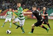 23 May 2014; Ronan Finn, Shamrock Rovers, in action against Craig Walsh, Bohemians. Airtricity League Premier Division, Shamrock Rovers v Bohemians, Tallaght Stadium, Tallaght, Co. Dublin. Picture credit: David Maher / SPORTSFILE