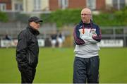 24 May 2014; Westmeath manager Brian Hanley, right, with coach Martin Fogarty, before the game. GAA Leinster Senior Hurling Championship Qualifier Group, Round 5, Westmeath v London, Cusack Park, Mullingar, Co. Westmeath. Picture credit: Piaras Ó Mídheach / SPORTSFILE