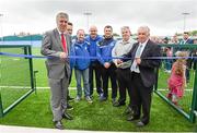 24 May 2014; Stella Maris FC graduates John Giles, Eamon Dunphy, Keith Andrews and FAI chief executive John Delaney were on hand to celebrate the opening of a state of the art pitch provided by PST Sport. PST Sport are leading artificial grass suppliers in Ireland since 2005. PST Sport provide low cost, high quality sports turf solutions and have installed over fifty pitches across Ireland for a range of GAA and soccer clubs as well as several schools. For further details see http://www.pst-sport.ie/. Pictured are John Giles with FAI chief executive John Delaney and members of the Stella Maris FC staff. Stella Maris FC’s Clubhouse, Richmond Road, Drumcondra, Co. Dublin. Picture credit: Matt Browne / SPORTSFILE