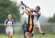 24 May 2014; Annette Clarke, Connacht, in action against Eileen McIlroy, Ulster. 2014 MMI Group Ladies Football Interprovincial Tournament Cup Final, Connacht v Ulster, Kinnegad, Co. Westmeath. Picture credit: Pat Murphy / SPORTSFILE
