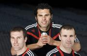 18 April 2006; adidas announce the addition of four new players to their GAA team for 2006, Cork hurling pair, Ben and Jerry O'Connor and two of footballs brightest stars, Tyrone's Owen Mulligan and Kerry's Colm Cooper. Under the boot sponsorship, the players will wear personalised boots specially made in Germany, for the championship. They will wear either the new F50+ TUNiT boot or the Predator Absolute boot for this year's championship. Pictured at the announcement are Cork players, Ben O'Connor, left, Sean Og O hAilpin and Jerry O'Connor. Croke Park, Dublin. Picture credit: David Maher / SPORTSFILE