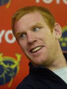 19 April 2004; Paul O'Connell in jovial mood during a munster rugby press conference ahead of the Heineken Cup semi-final against Leinster. Thomond Park, Limerick. Picture credit; Pat Murphy / SPORTSFILE