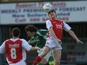 19 April 2004; Anto Murphy, St Patrick's Athletic, in action against Philip Keogh, Bray Wanderers. eircom league, Premier Division, St Patrick's Athletic v Bray Wanderers, Richmond Park, Dublin. Picture credit; David Maher / SPORTSFILE