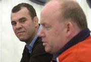 22 April 2006; Leinster coach Michael Cheika and Munster coach Declan Kidney at a press conference ahead of the Heineken Cup Semi-Final game between Leinster and Munster. Lansdowne Road, Dublin. Picture credit: Matt Browne / SPORTSFILE