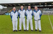 24 May 2014; Umpires, from left, Joe McGuirk, Jude O'Kane, Kevin Hassan and Seán McGuirk, before the game. GAA Leinster Senior Hurling Championship Qualifier Group, Round 5, Westmeath v London, Cusack Park, Mullingar, Co. Westmeath. Picture credit: Piaras Ó Mídheach / SPORTSFILE