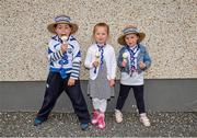 25 May 2014; Seven year old Eoin Fitzgerald and his cousins Cile, aged 6, and Meave Garver, aged 4, from Waterford City on their way to the game. Waterford. Munster GAA Hurling Senior Championship, Quarter-Final, Cork v Waterford, Semple Stadium, Thurles, Co. Tipperary. Picture credit: Ray McManus / SPORTSFILE