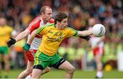 25 May 2014; Darach O'Connor, Donegal, in action against Sean Leo McGoldrick, Derry. Ulster GAA Football Senior Championship Quarter-Final, Derry v Donegal, Celtic Park, Derry. Picture credit: Oliver McVeigh / SPORTSFILE