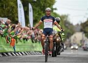 25 May 2014; Davide Ballerini, Team IDEA 2010, crosses the line to win Stage 8 of the 2014 An Post Rás. Newbridge - Skerries. Picture credit: Ramsey Cardy / SPORTSFILE