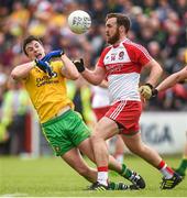 25 May 2014; Leo McLoone, Donegal, in action against Emmett McGuckin, Derry. Ulster GAA Football Senior Championship Quarter-Final, Derry v Donegal, Celtic Park, Derry. Picture credit: Pat Murphy / SPORTSFILE