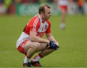25 May 2014; A dejected Ciaran McGoldrick, Derry, after the game. Ulster GAA Football Senior Championship Quarter-Final, Derry v Donegal, Celtic Park, Derry. Picture credit: Oliver McVeigh / SPORTSFILE