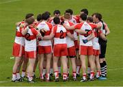 25 May 2014; The Derry team huddle before throw in. Ulster GAA Football Senior Championship Quarter-Final, Derry v Donegal, Celtic Park, Derry. Picture credit: Oliver McVeigh / SPORTSFILE