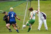 24 May 2014; Lindsay Peat, Leinster, shoots to score a goal for her side. 2014 MMI Group Ladies Football Interprovincial Tournament Shield Final, Leinster v Munster, Kinnegad, Co. Westmeath. Picture credit: Pat Murphy / SPORTSFILE