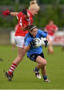 10 May 2014; Noelle Healy, Dublin, in action against Bríd Stack, Cork. TESCO Ladies National Football League Division 1 Final, Cork v Dublin, Parnell Park, Dublin. Picture credit: Barry Cregg / SPORTSFILE