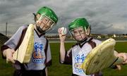 20 April 2006; Eoin Fox, right, and Tiernan Power, at the launch of the Ulster Vhi Cúl Camps. Inter county stars from all over Ulster were present to announce details of the popular Summer Camps which start on July 3rd. The Vhi Cúl Camps are a nationally co-ordinated programme that aims to encourage children to learn and develop sporting and life-skills by particpating in Gaelic Games, in a fun, non-competitive environment. Gaelic Grounds, Armagh. Picture credit: Damien Eagers / SPORTSFILE