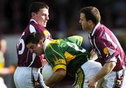 23 April 2006; Aidan O'Mahony, Kerry, in action against Alan Burke, left and Derek Savage, Galway. Allianz National Football League, Division 1 Final, Kerry v Galway, Gaelic Grounds, Limerick. Picture credit: David Maher / SPORTSFILE