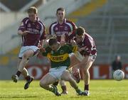23 April 2006; Marc O'Se, Kerry, in action against Galway players from left Michael Donnellan, Alan Burke and Niall Coleman. Allianz National Football League, Division 1 Final, Kerry v Galway, Gaelic Grounds, Limerick. Picture credit: Damien Eagers / SPORTSFILE