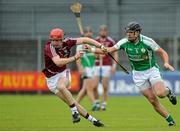 24 May 2014; Aonghus Clarke, Westmeath, in action against Enda Cooney, London. GAA Leinster Senior Hurling Championship Qualifier Group, Round 5, Westmeath v London, Cusack Park, Mullingar, Co. Westmeath. Picture credit: Piaras Ó Mídheach / SPORTSFILE