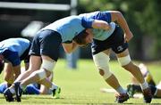 27 May 2014; Leinster's Fergus McFadden and Rhys Ruddock in action during squad training ahead of their Celtic League 2013/14 Grand Final against Glasgow Warriors on Saturday. Leinster Rugby Squad Training, Rosemount, UCD, Belfield, Dublin. Picture credit: Brendan Moran / SPORTSFILE